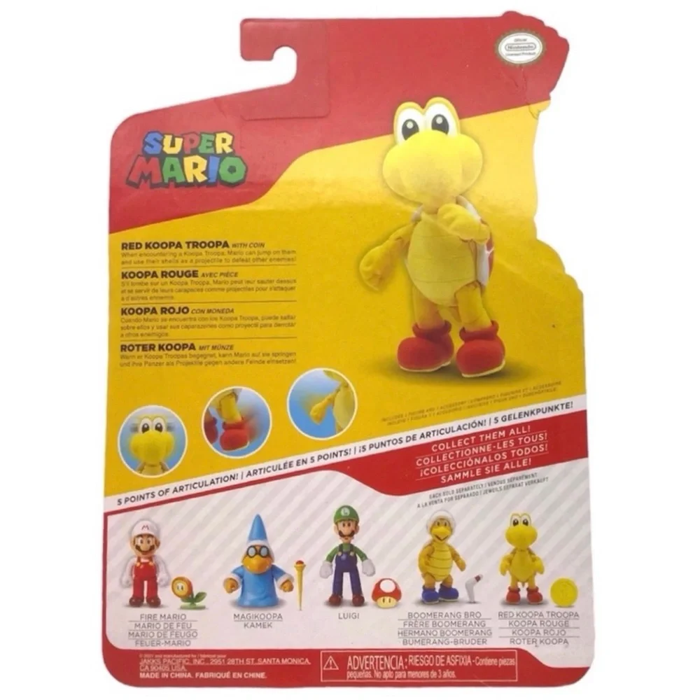 Jaaks Pacific Nintendo Super Mario “Red Troopa Koopa” Figure (NWT)